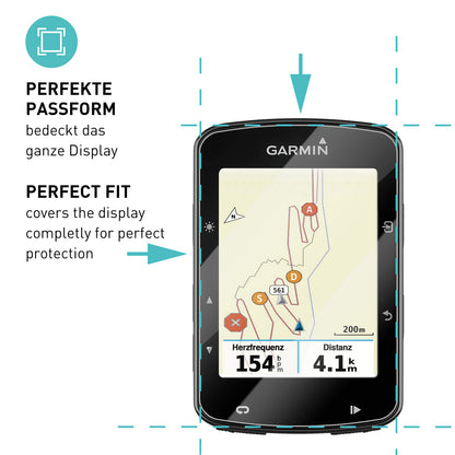 smartect Schutzglas Klar für Garmin Edge 520 / 520 Plus / 820, 2 Stück