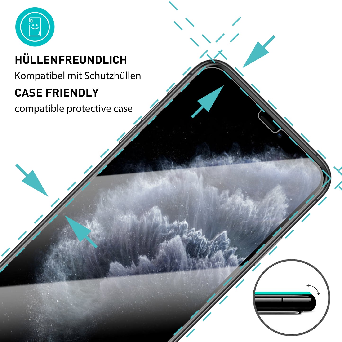 smartect Schutzglas Klar für iPhone 11 Pro / iPhone X / iPhone XS, 2 Stück