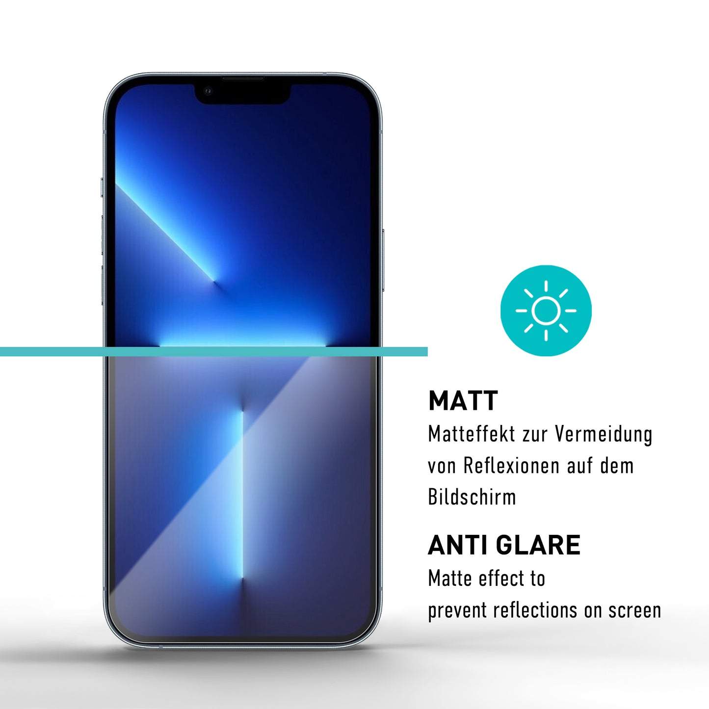 smartect Schutzglas Matt für iPhone 13 Pro Max, 2 Stück