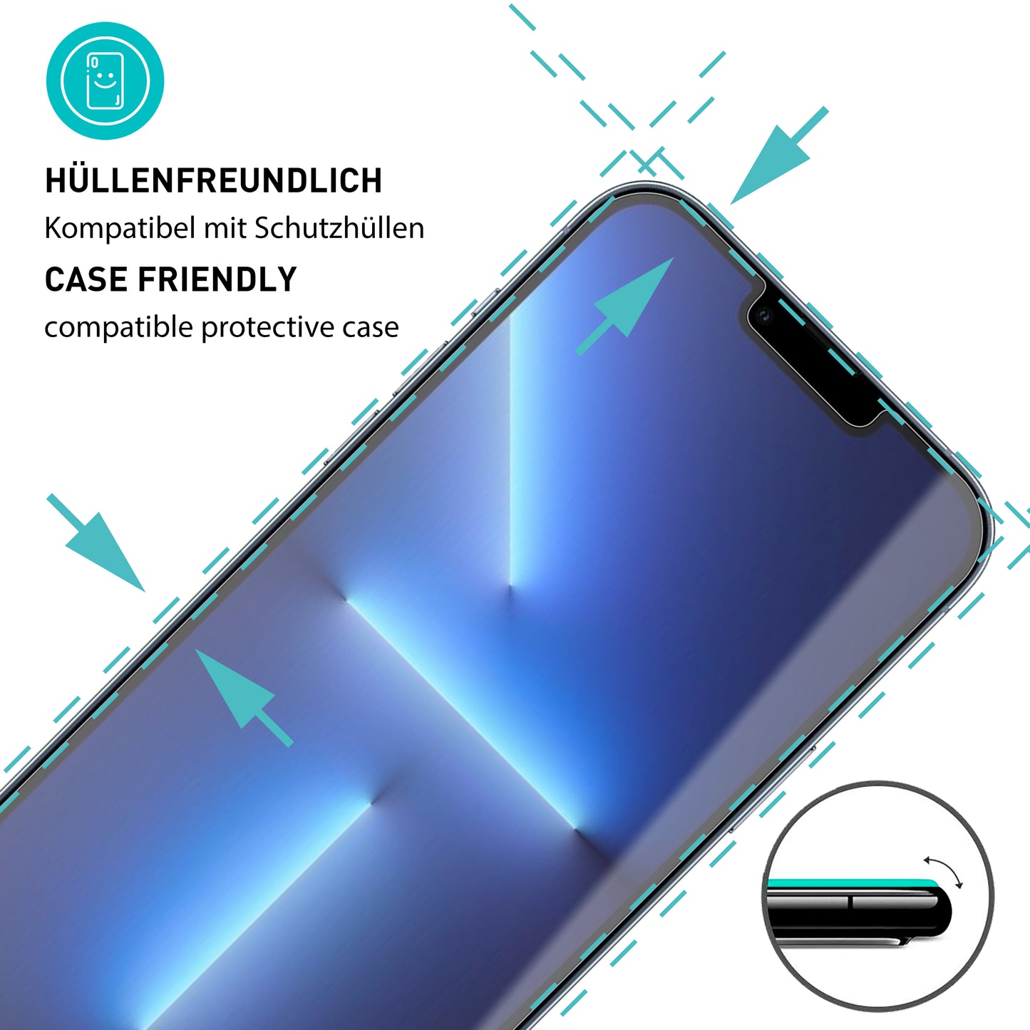 smartect Schutzglas Matt für iPhone 13 Pro Max, 2 Stück