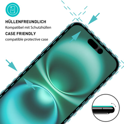 smartect Schutzglas Matt für iPhone 16, 2 Stück