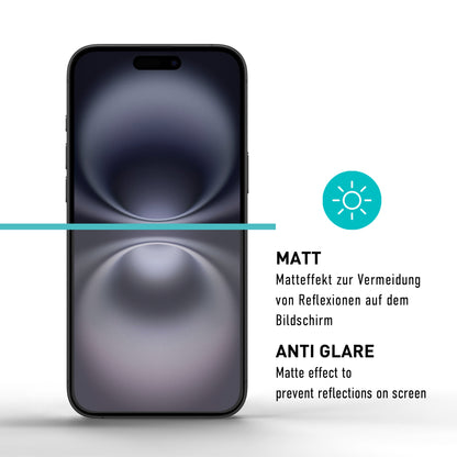 smartect Schutzglas Matt für iPhone 16 Plus, 2 Stück