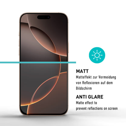 smartect Schutzglas Matt für iPhone 16 Pro, 2 Stück