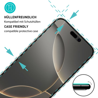 smartect Schutzglas Matt für iPhone 16 Pro Max, 2 Stück