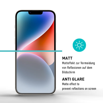 smartect Schutzglas Matt für iPhone 14, 2 Stück