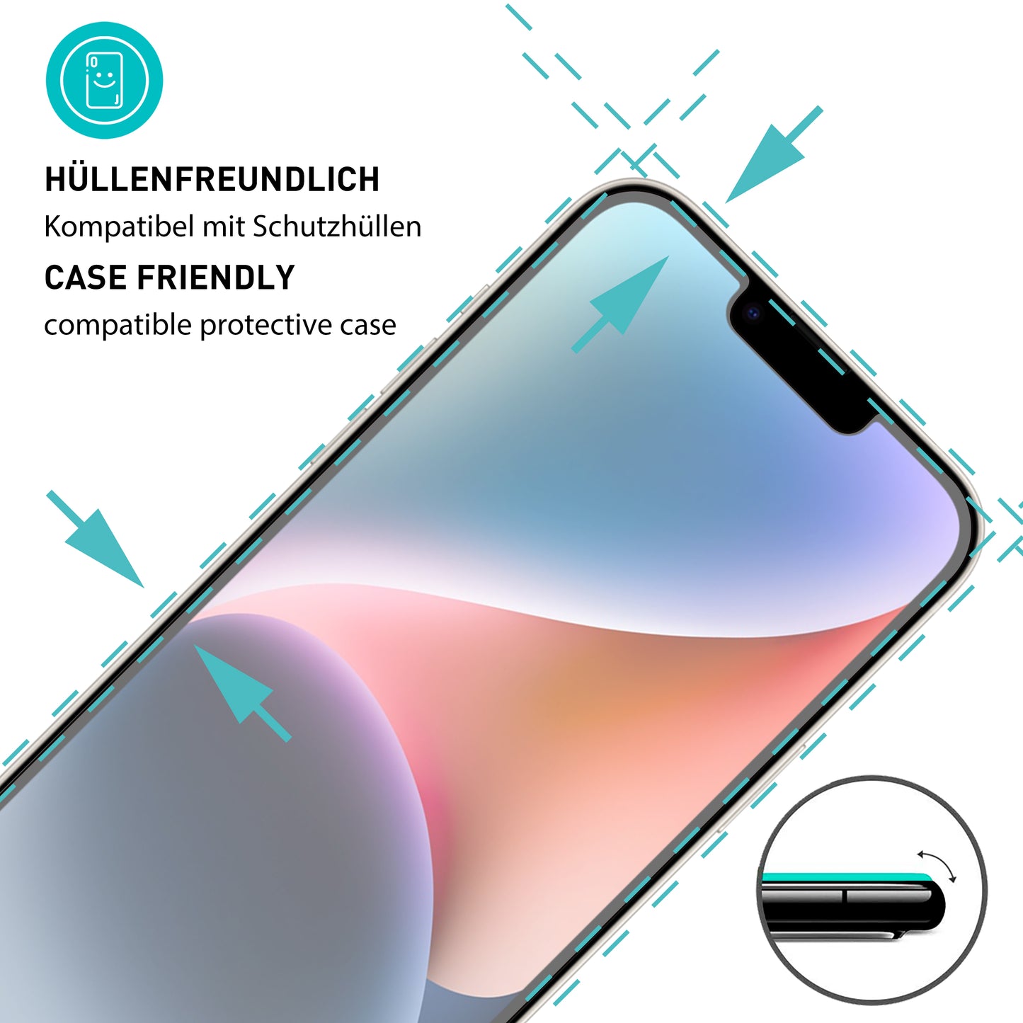 smartect Schutzglas Matt für iPhone 14, 2 Stück