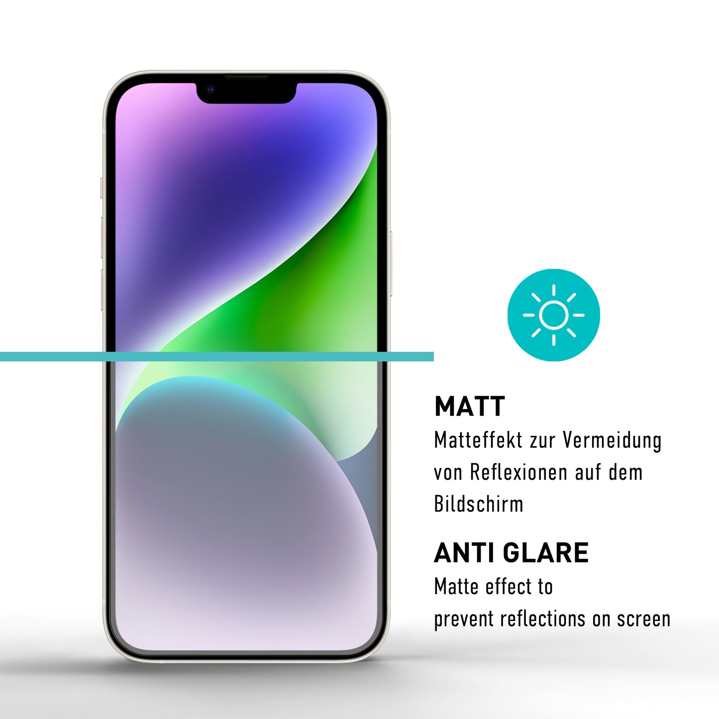 smartect Schutzglas Matt für iPhone 14 Plus, 2 Stück