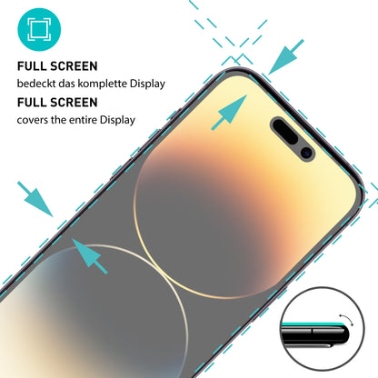 smartect Schutzglas Full Screen Matt für iPhone 14 Pro, 2 Stück
