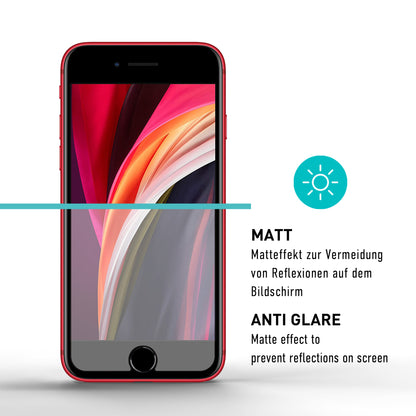 smartect Schutzglas Matt für iPhone SE 2022 / 2020, 2 Stück