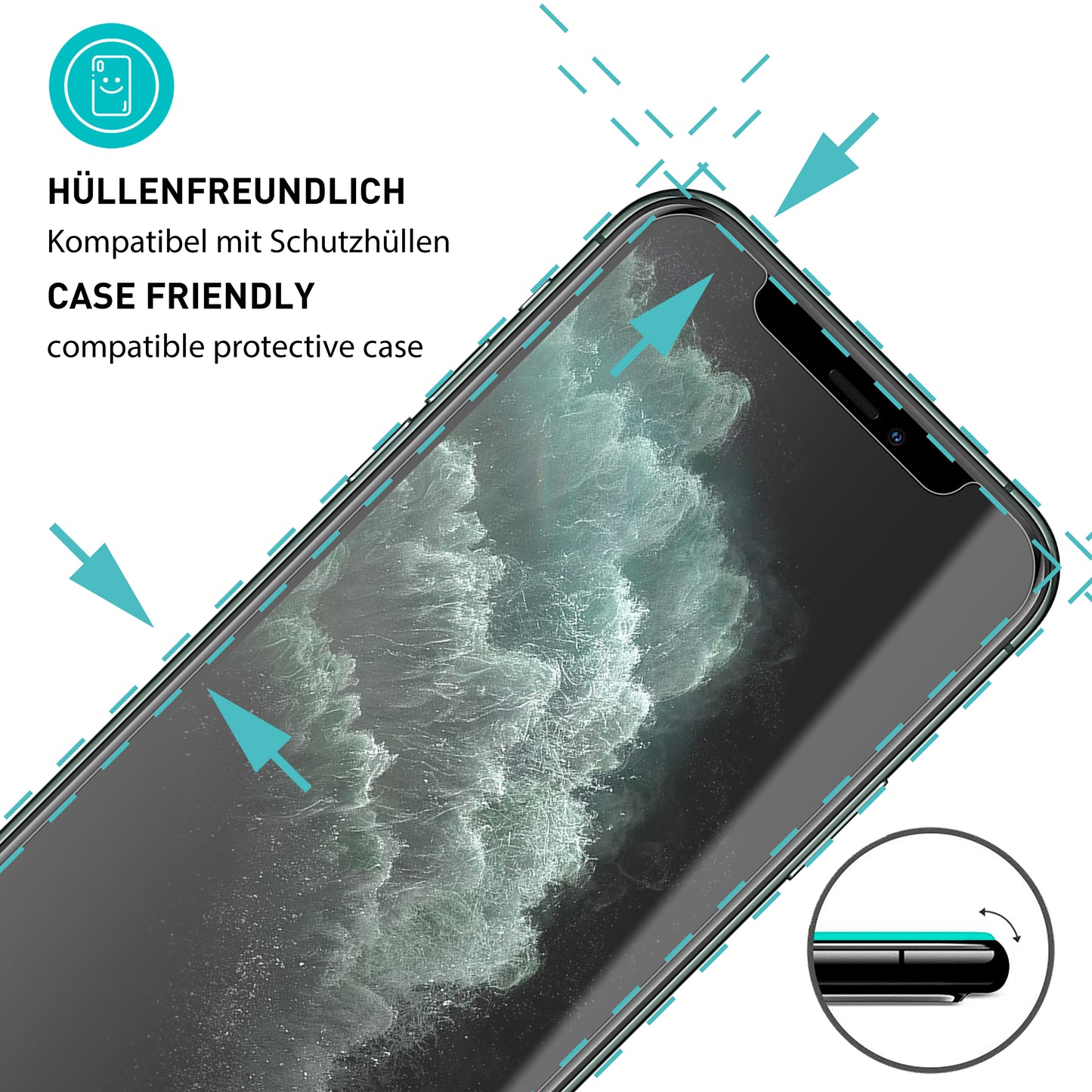 smartect Schutzglas Matt für Apple iPhone XS / X / 11 Pro, 2 Stück