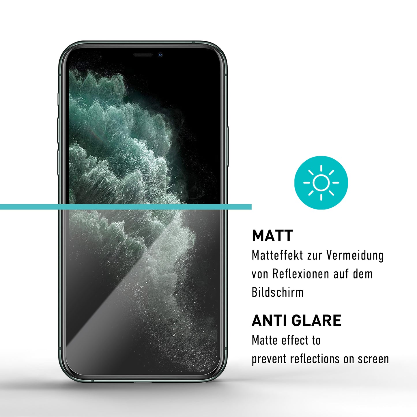 smartect Schutzglas Matt für Apple iPhone XS / X / 11 Pro, 2 Stück