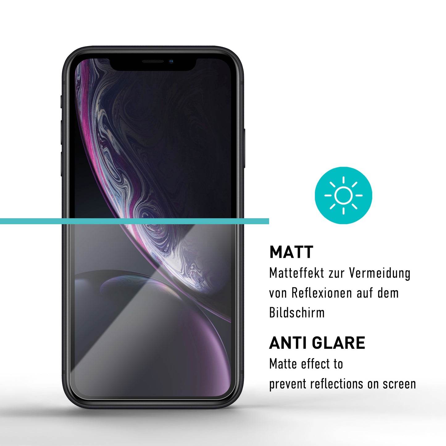 smartect Schutzglas Matt für iPhone XR / iPhone 11, 2 Stück