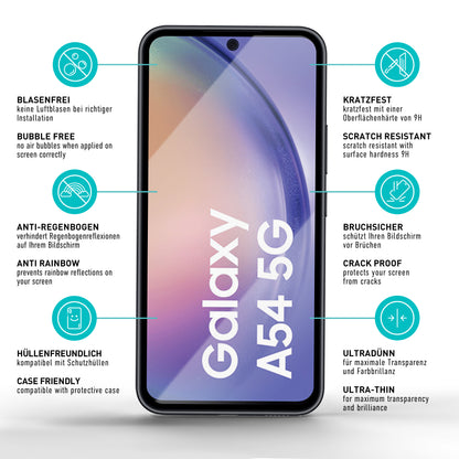 smartect Schutzglas Full Screen Matt für Samsung Galaxy A54 5G, 2 Stück