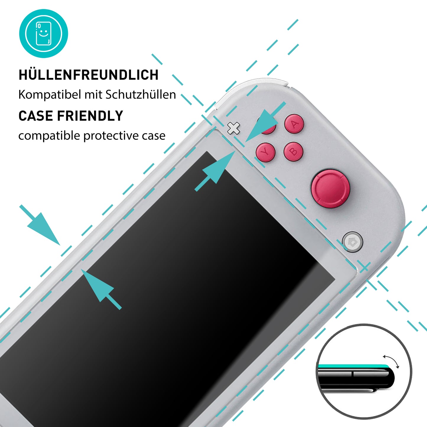 smartect Schutzglas Klar für Nintendo Switch Lite, 2 Stück