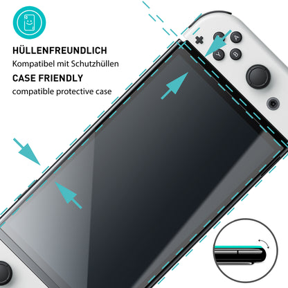 smartect Schutzglas Klar für Nintendo Switch OLED, 2 Stück