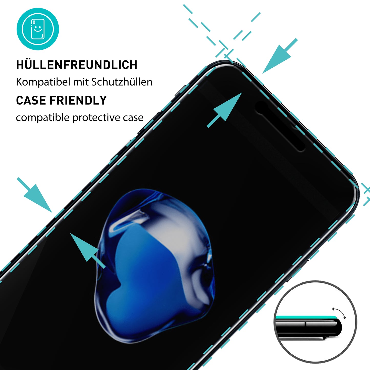 smartect Schutzglas Privacy für Apple iPhone 8 / iPhone 7 / iPhone 6 / 6s, 2 Stück