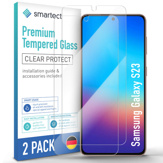 smartect Schutzglas Klar für Samsung Galaxy S23 Plus, 2 Stück