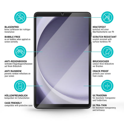 smartect Schutzglas Klar für Samsung Galaxy Tab A9, 2 Stück