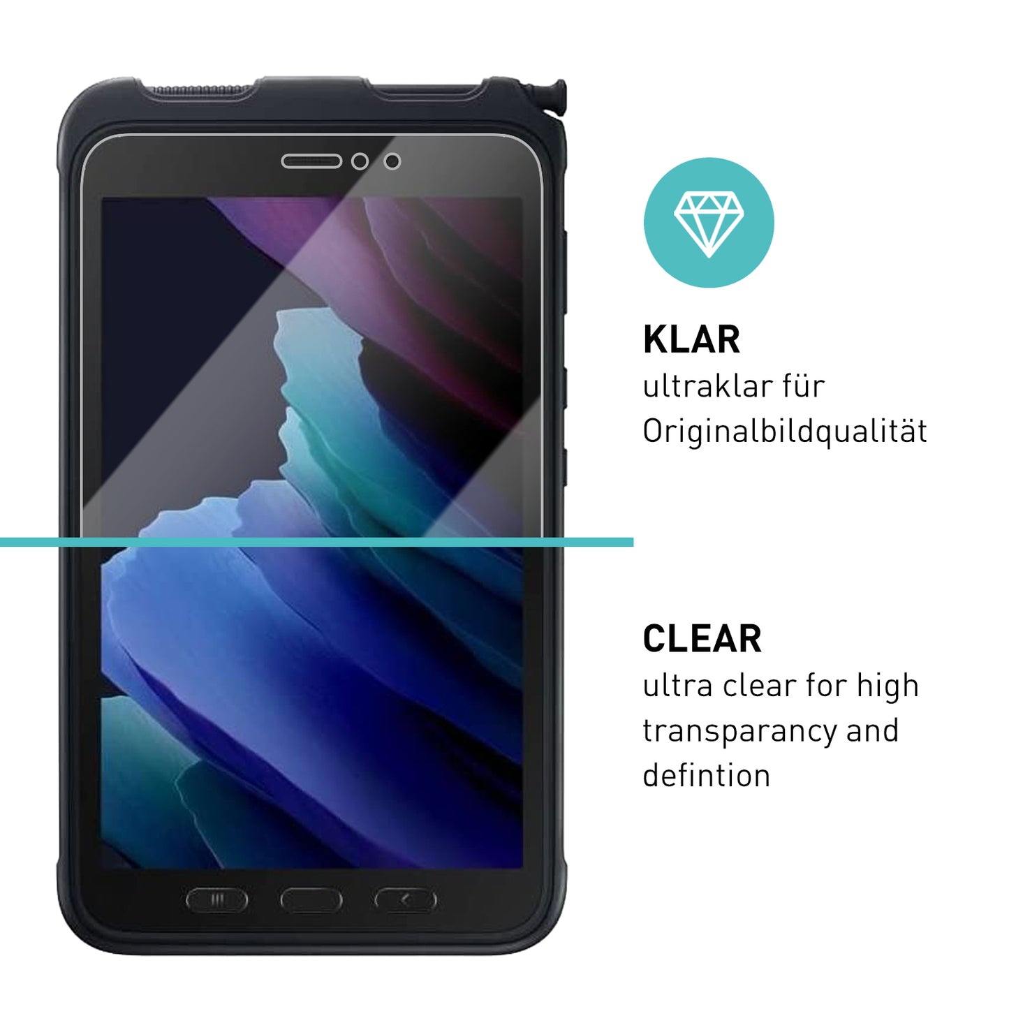 smartect Schutzglas Klar für Samsung Galaxy Tab Active 3, 2 Stück