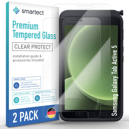 smartect Schutzglas Klar für Samsung Galaxy Tab Active 5, 2 Stück