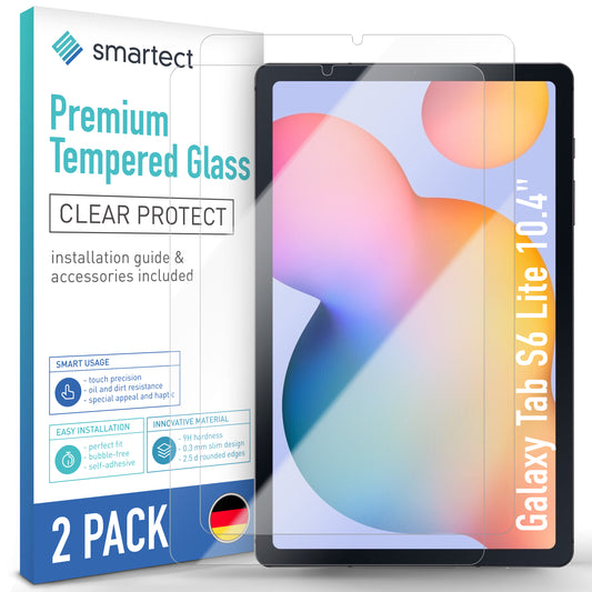 smartect Schutzglas Klar für Galaxy Tab S6 Lite 10.4"(2024/2022/2020), 2 Stück