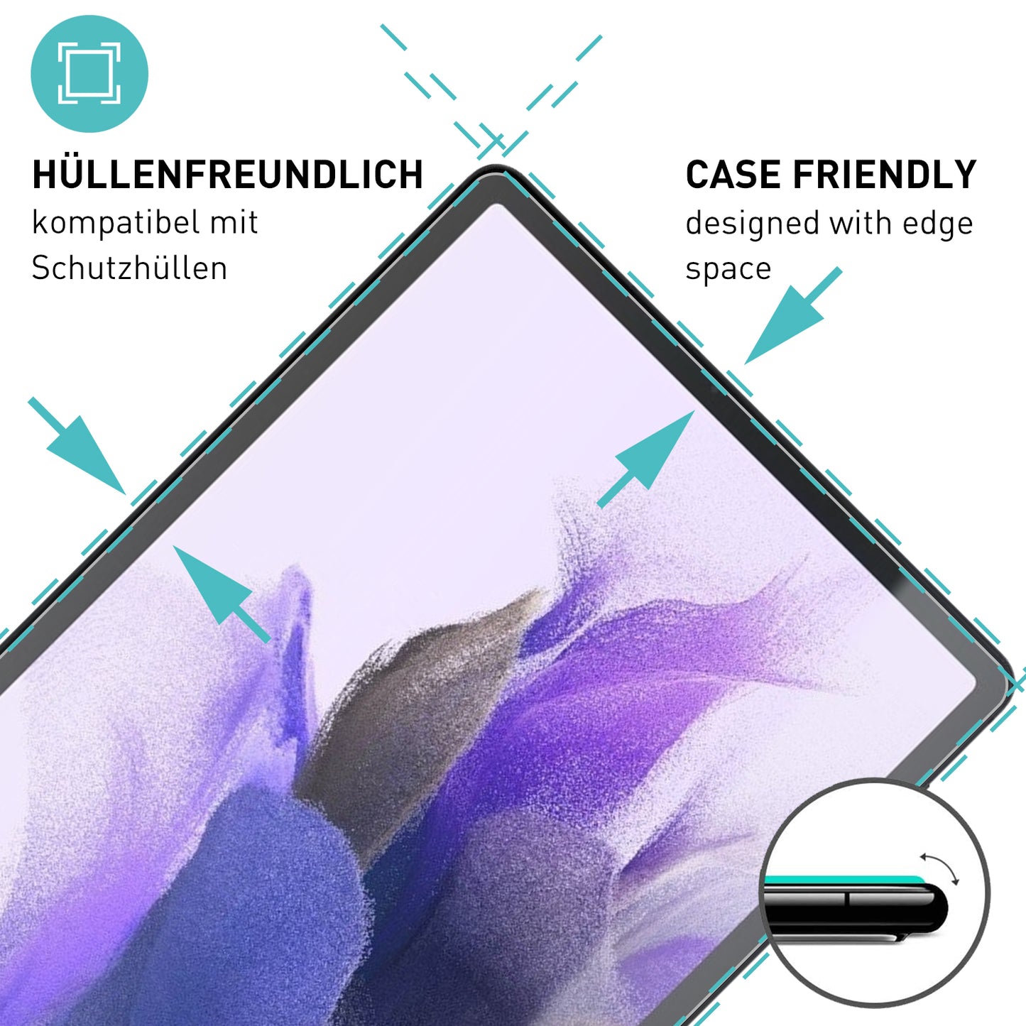 smartect Schutzglas Klar für Samsung Galaxy Tab S7 FE 2021 / Tab S7 Plus 2020, 2 Stück