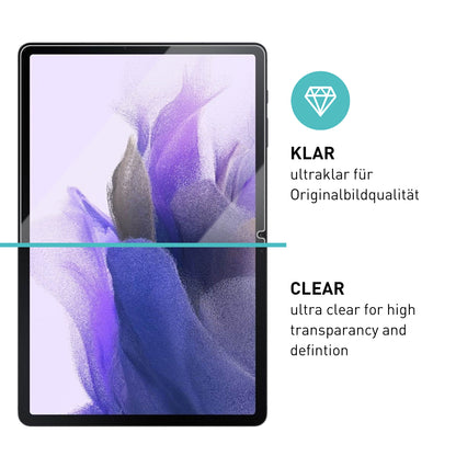 smartect Schutzglas Klar für Samsung Galaxy Tab S7 FE 2021 / Tab S7 Plus 2020, 2 Stück