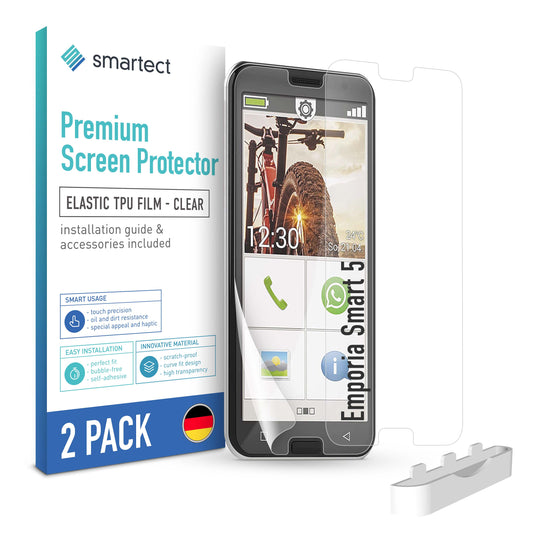smartect TPU Schutzfolie Klar für Emporia Smart 5, 2 x Front
