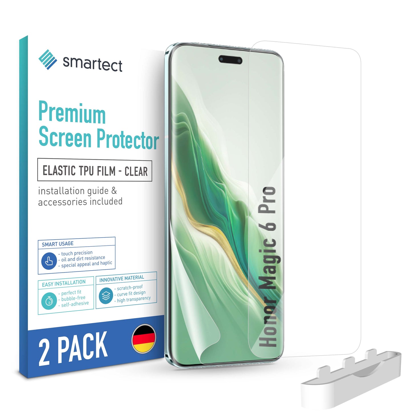 smartect TPU Schutzfolie Klar für Honor Magic 6 Pro, 2 x Front