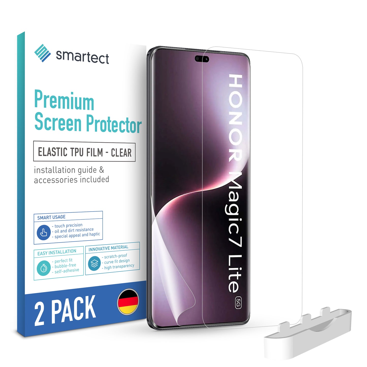 smartect TPU Schutzfolie Klar für Honor Magic 7 Lite, 2 x Front
