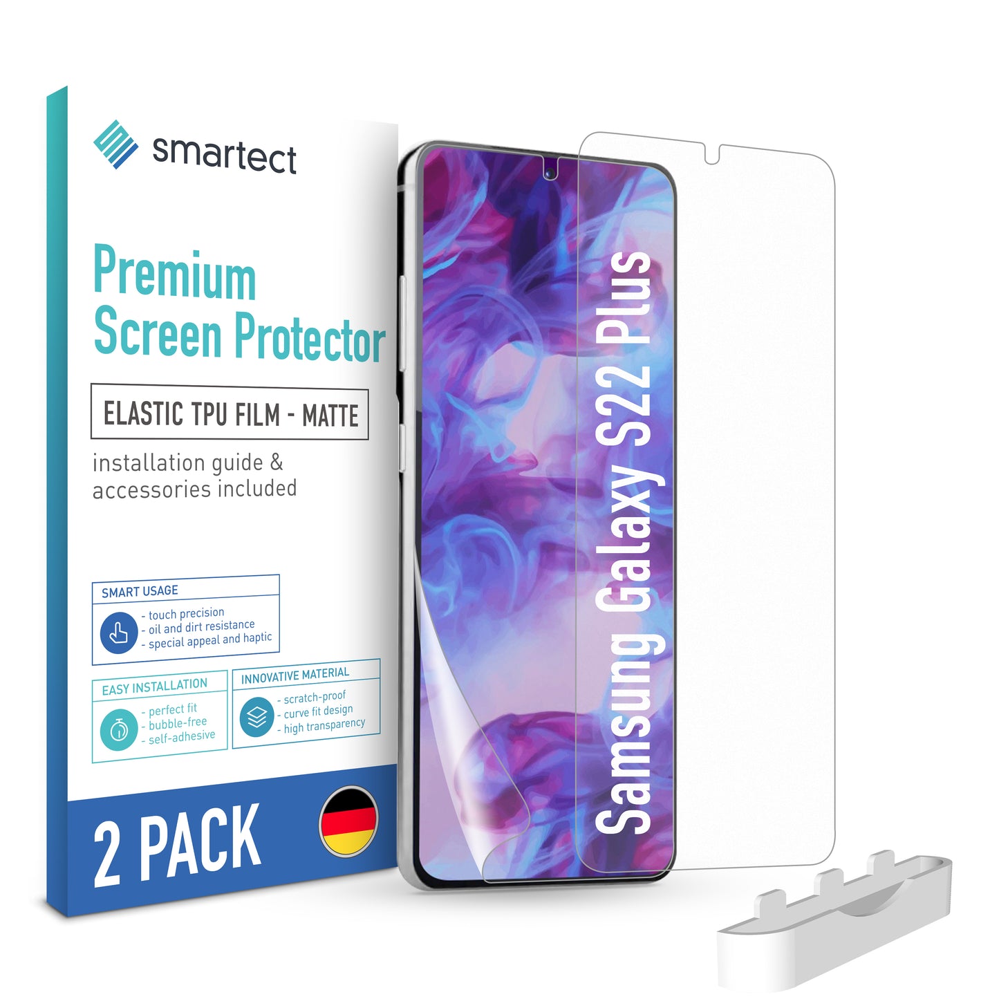 smartect TPU Schutzfolie Matt für Samsung Galaxy S21 Plus, 2 x Front