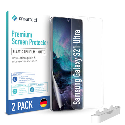 smartect TPU Schutzfolie Matt für Samsung Galaxy S21 Ultra, 2 x Front