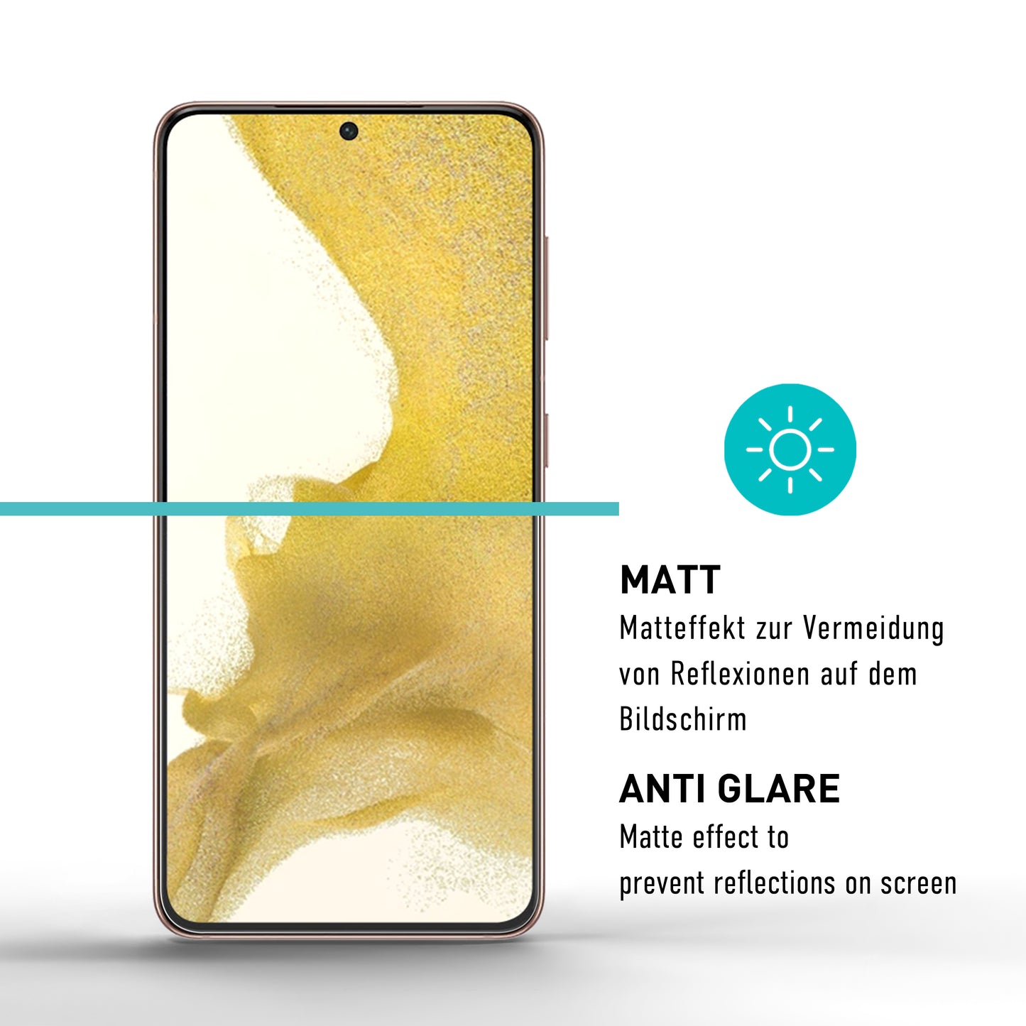 smartect TPU Schutzfolie Matt für Samsung Galaxy S22, 2 x Front