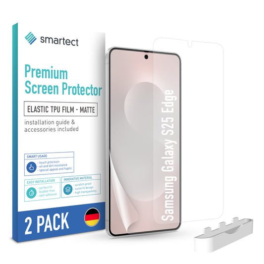 smartect TPU Schutzfolie Matt für Samsung Galaxy S25 Edge, 2 x Front