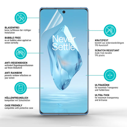 smartect TPU Schutzfolie Klar für OnePlus 12R, 2 x Front