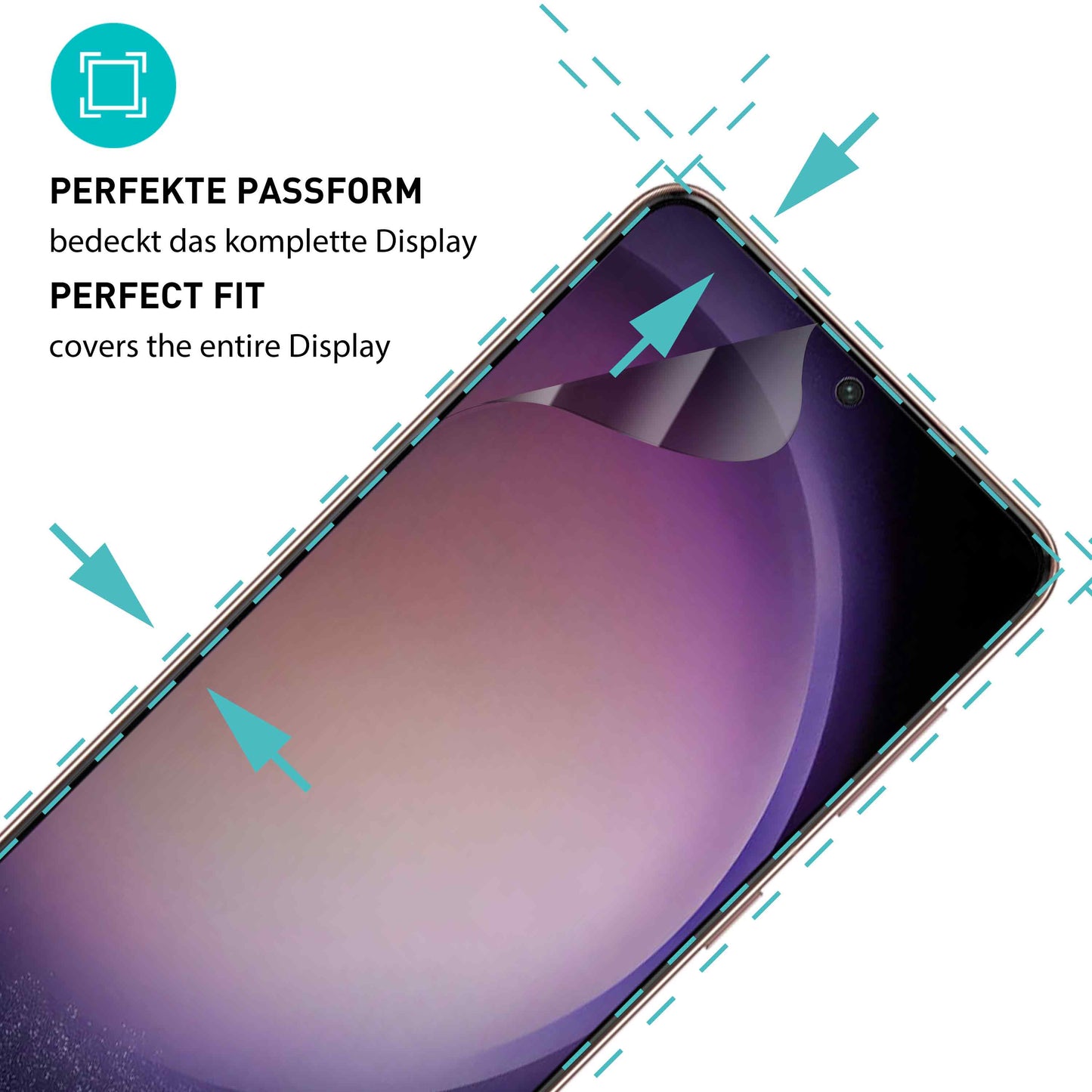 smartect TPU Schutzfolie Privacy für Samsung Galaxy S23, 2 x Front