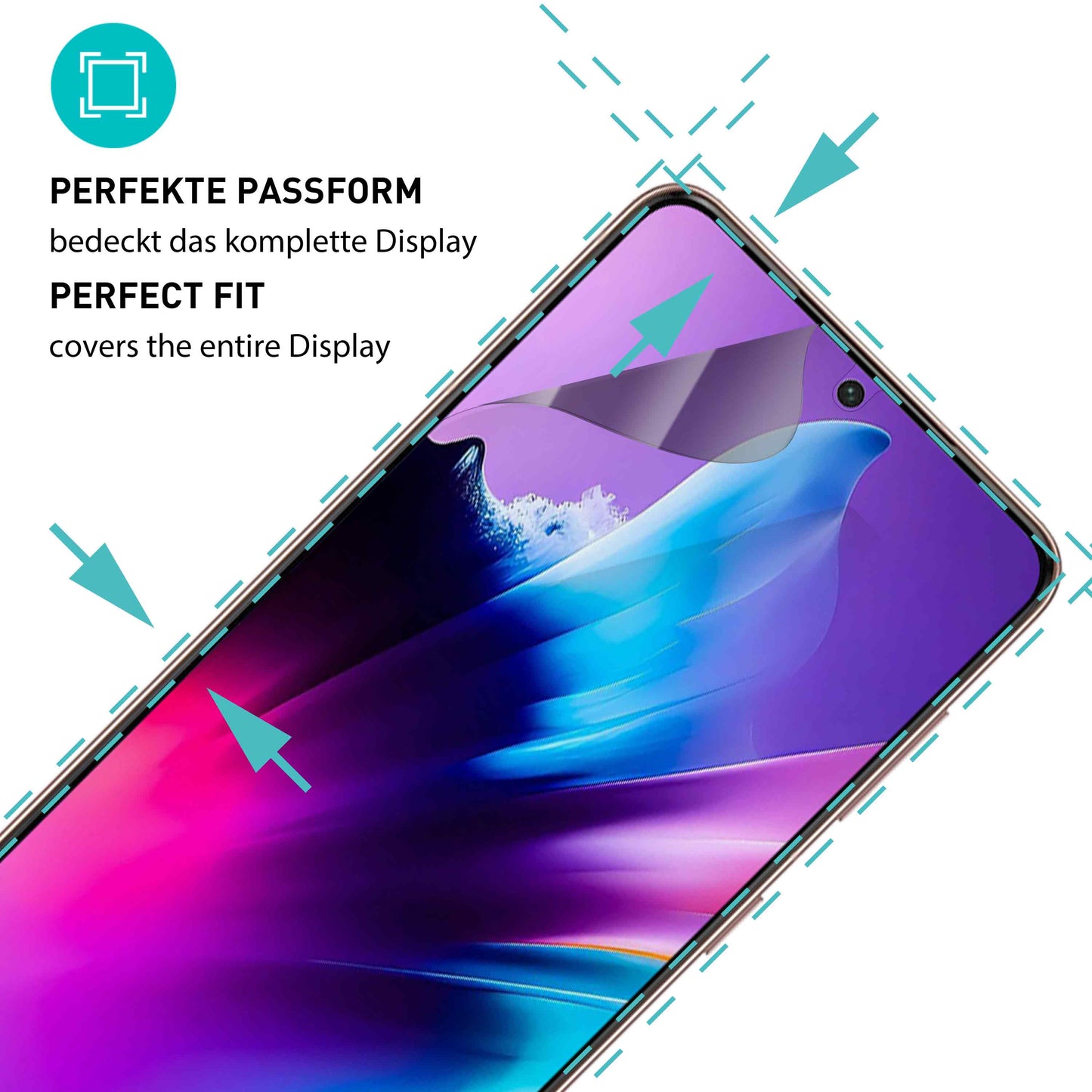 smartect TPU Schutzfolie Privacy für Samsung Galaxy S24, 2 x Front