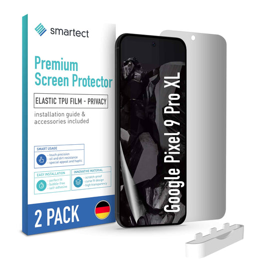 smartect TPU Schutzfolie Privacy für Google Pixel 9 Pro XL, 2 x Front