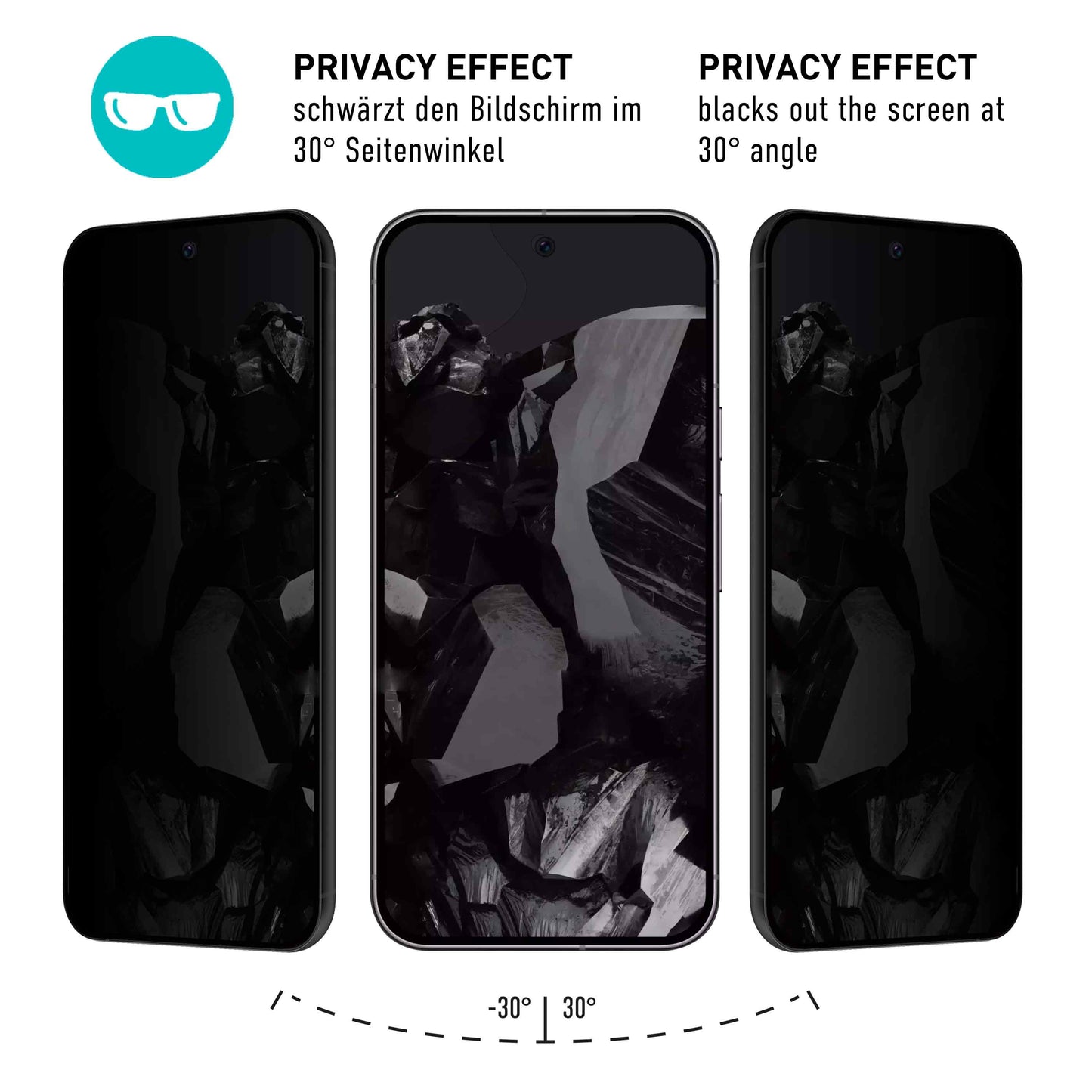 smartect TPU Schutzfolie Privacy für Google Pixel 9 Pro XL, 2 x Front