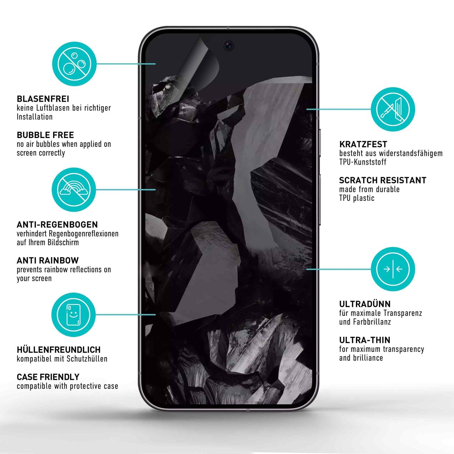 smartect TPU Schutzfolie Privacy für Google Pixel 9 Pro XL, 2 x Front