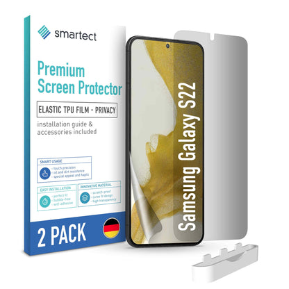 smartect TPU Schutzfolie Privacy für Samsung Galaxy S22, 2 x Front