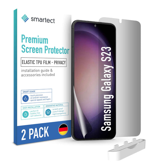 smartect TPU Schutzfolie Privacy für Samsung Galaxy S23, 2 x Front