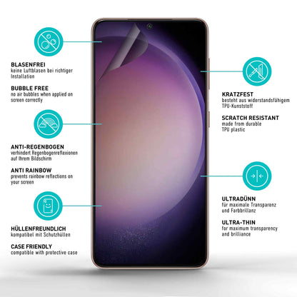 smartect TPU Schutzfolie Privacy für Samsung Galaxy S23, 2 x Front