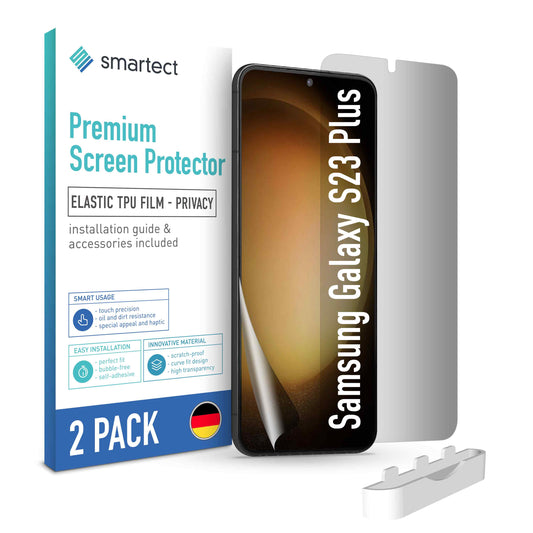 smartect TPU Schutzfolie Privacy für Samsung Galaxy S23 Plus, 2 x Front