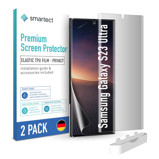 smartect TPU Schutzfolie Privacy für Samsung Galaxy S23 Ultra, 2 x Front