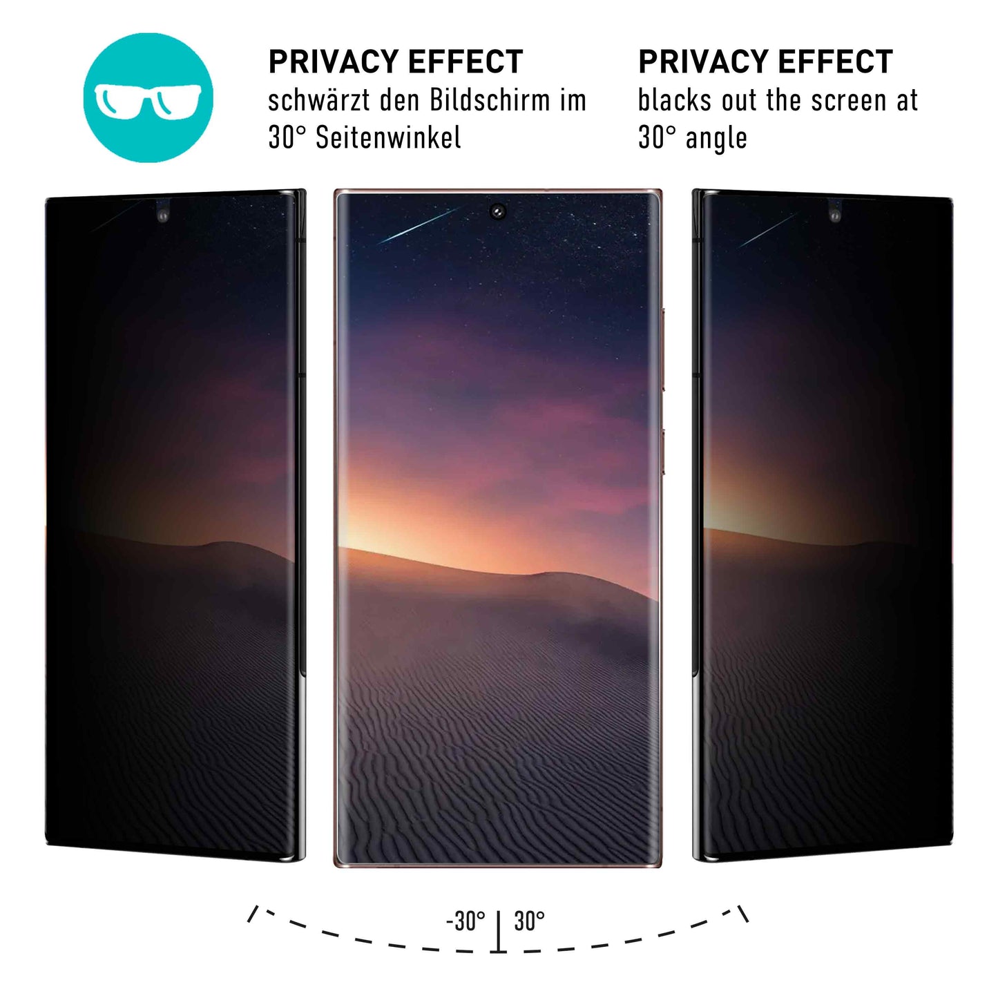 smartect TPU Schutzfolie Privacy für Samsung Galaxy S23 Ultra, 2 x Front