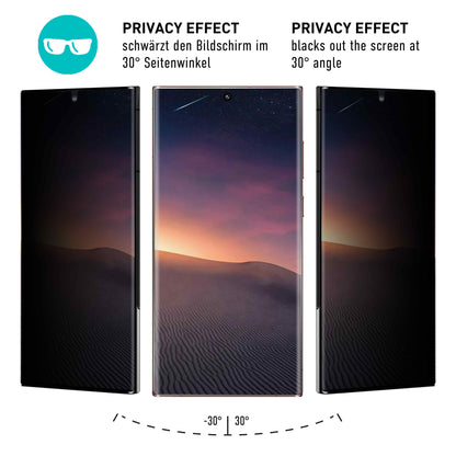 smartect TPU Schutzfolie Privacy für Samsung Galaxy S23 Ultra, 2 x Front
