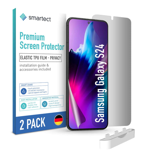 smartect TPU Schutzfolie Privacy für Samsung Galaxy S24, 2 x Front