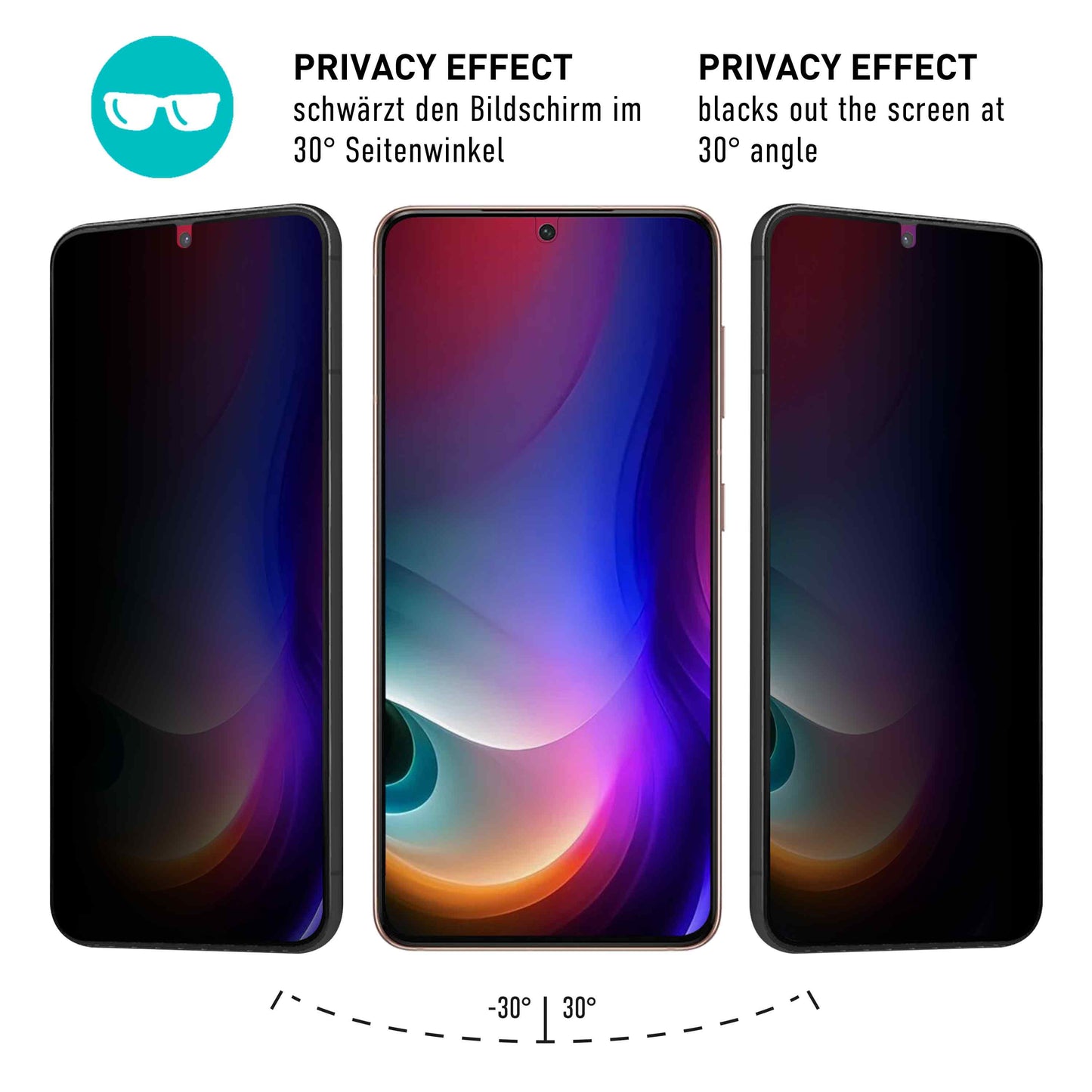 smartect TPU Schutzfolie Privacy für Samsung Galaxy S24 Plus, 2 x Front