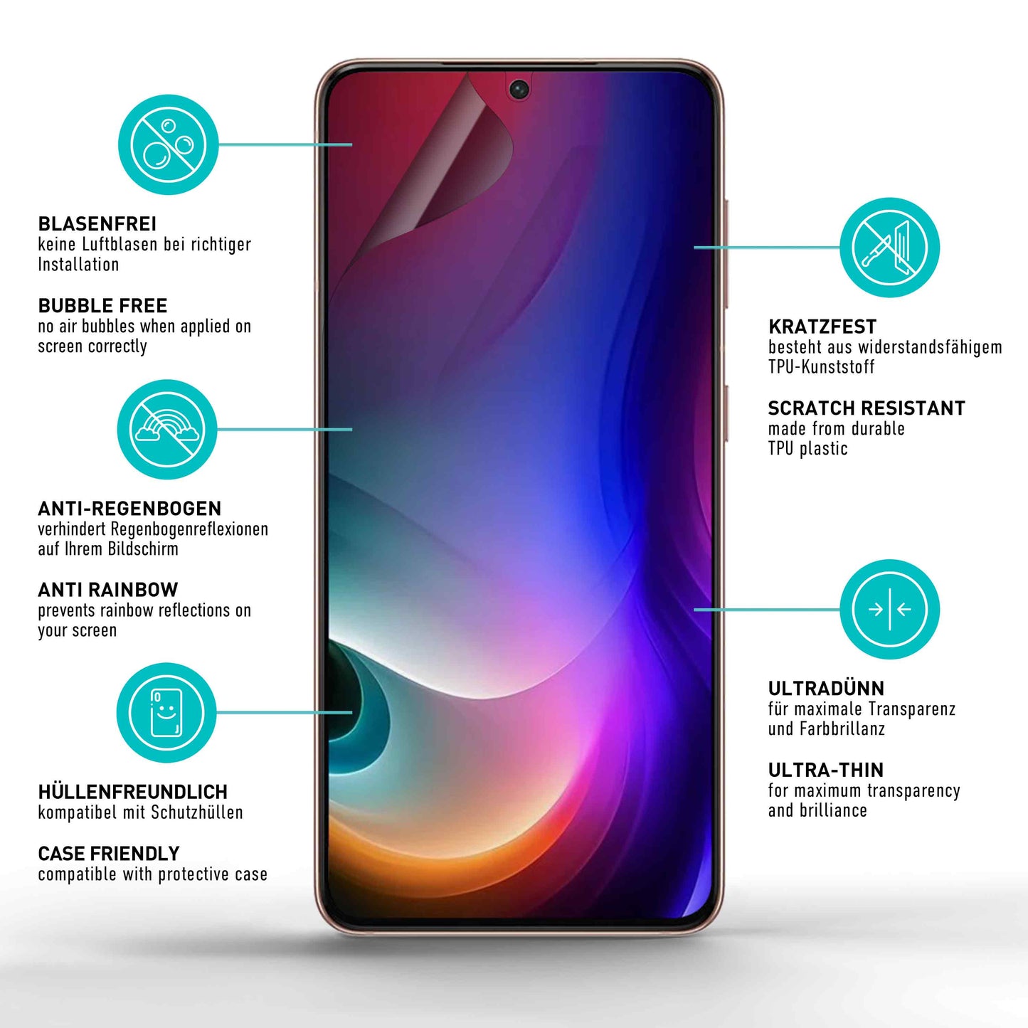 smartect TPU Schutzfolie Privacy für Samsung Galaxy S24 Plus, 2 x Front